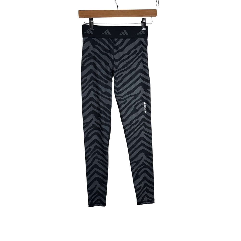 Adidas Animal Print Techfit Leggings size XS Black/Gray